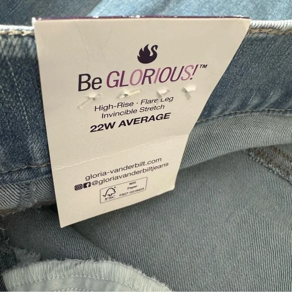 NEW Gloria Vanderbilt Women's Blue Jeans Size: 22 - Picture 15 of 15